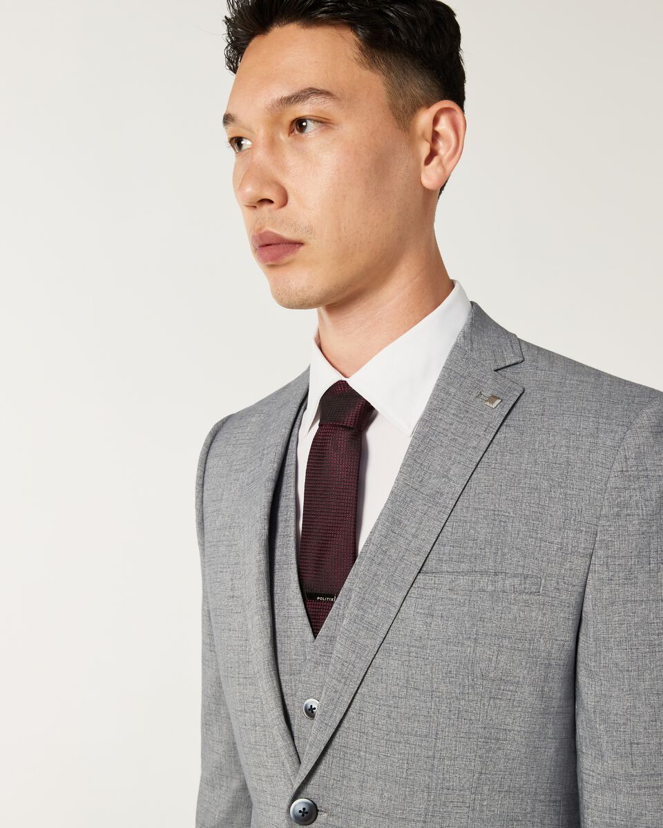 Light Grey Slim Stretch Marle Tailored Jacket